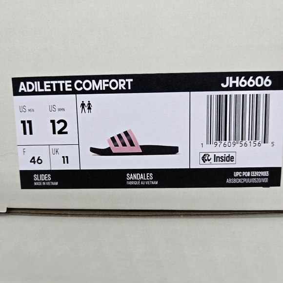 New adidas Adilette Comfort Slides True Pink Core Black Men\'s Shoes Size 11